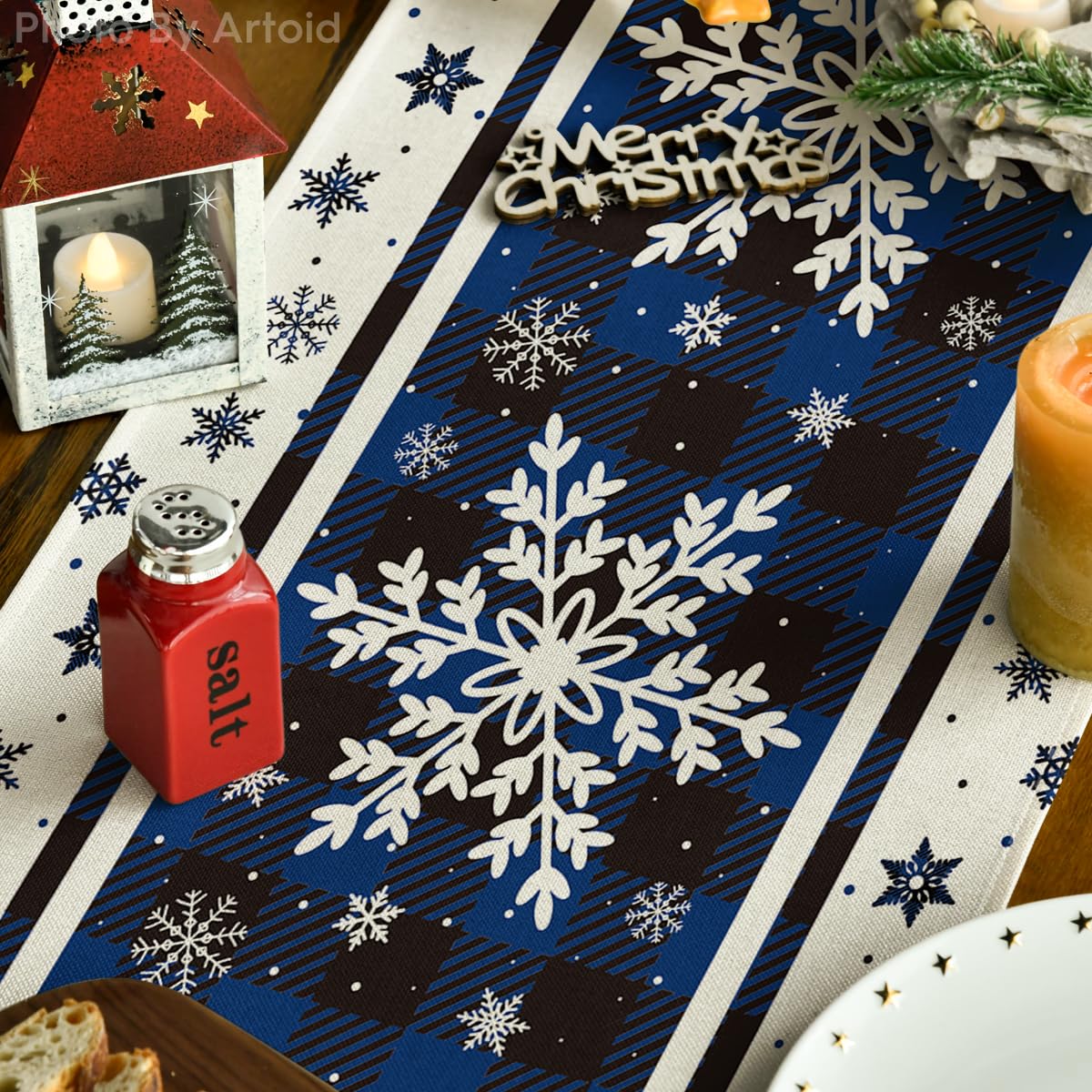 Artoid Mode 13x36 table runner fits small dining tables.