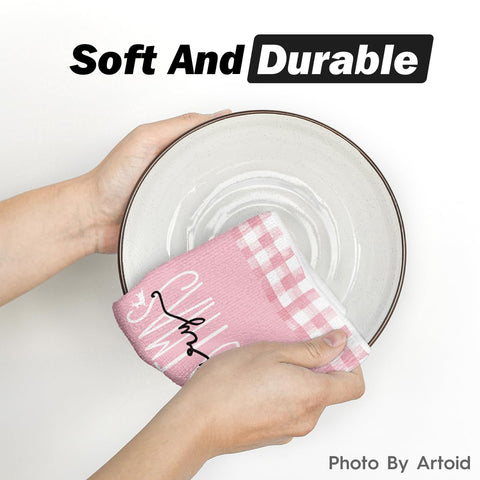 Artoid Mode absorbent kitchen towel in use for quick drying after washing.