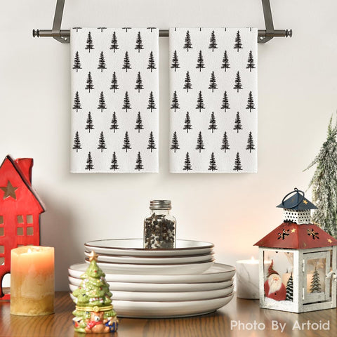 Artoid Mode beige Christmas dish towel with holiday pattern for everyday use