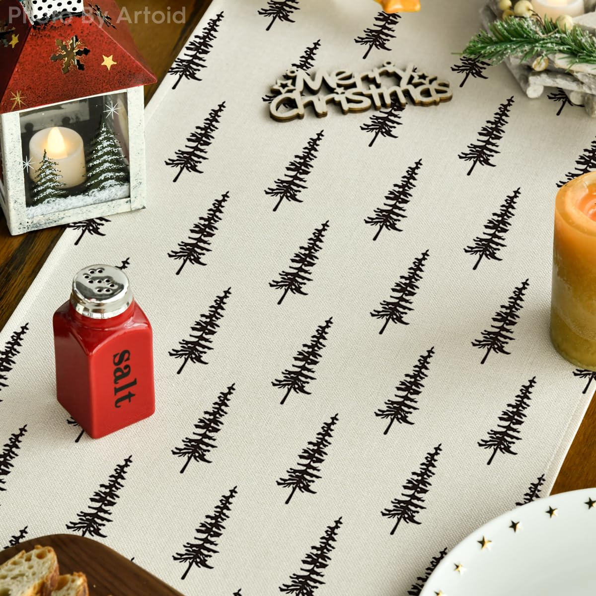 Artoid Mode beige runner demonstrates holiday decor idea for seasonal dining moments.