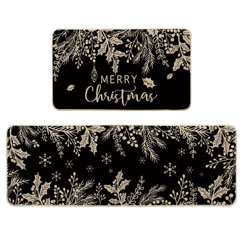 Artoid Mode black holly pine branch mats 17x29 provide stylish kitchen protection.