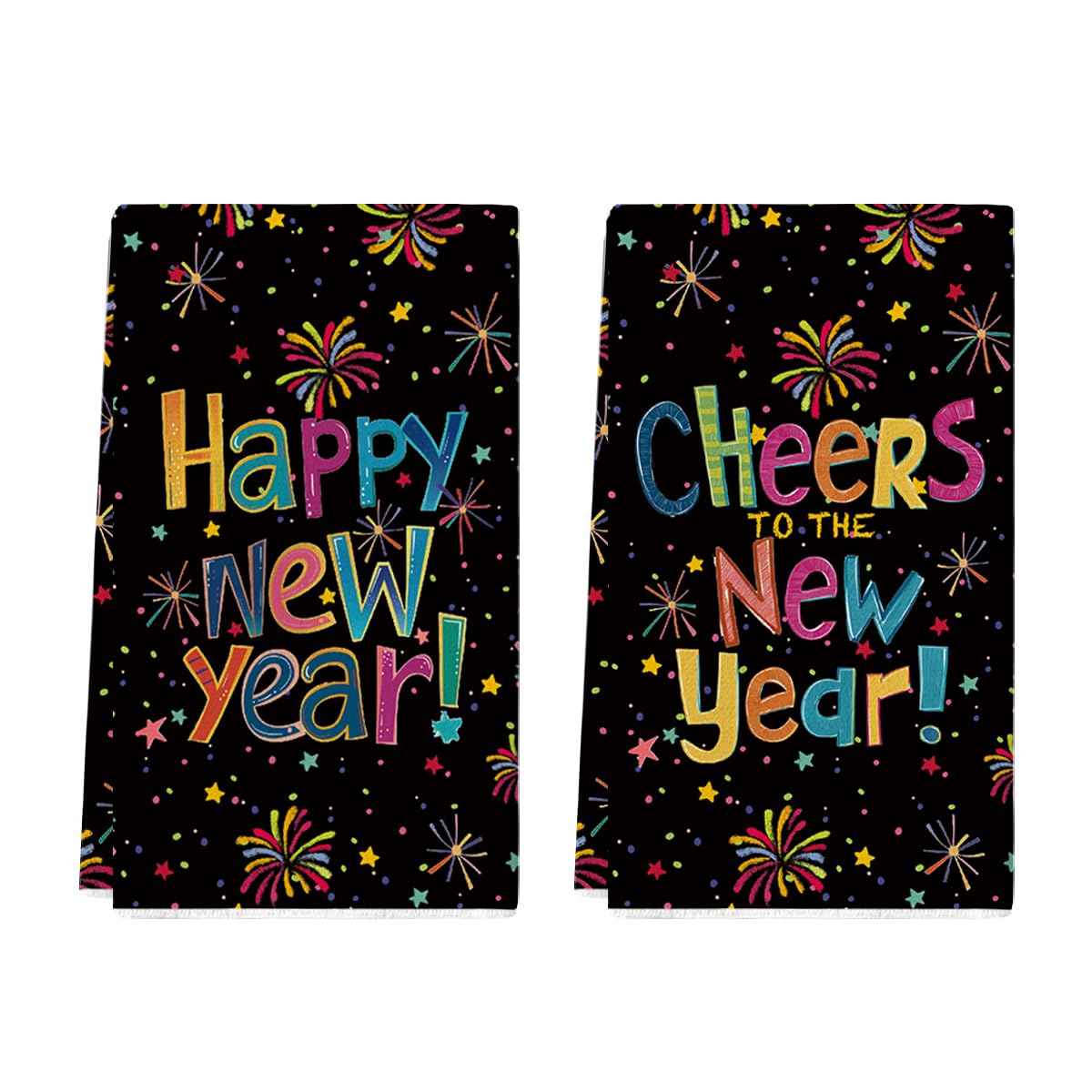 Artoid Mode black polka dot star fireworks towels ideal for holiday kitchen prep