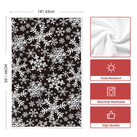 Artoid Mode Black Snowflake Towels packaging and two-pack presentation