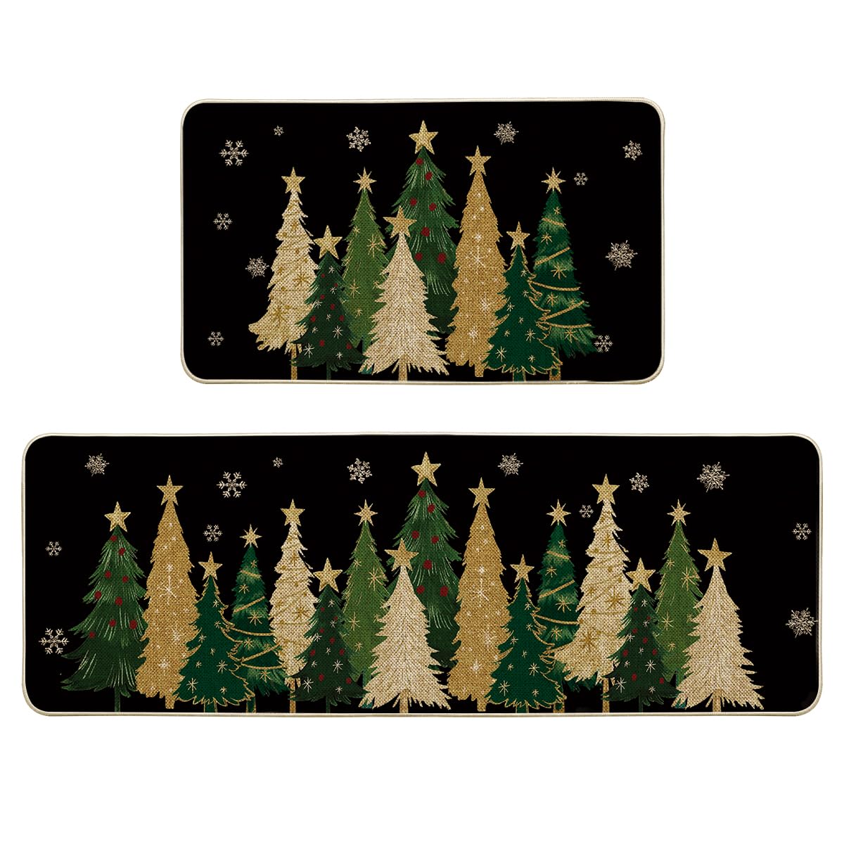 Artoid Mode black snowflakes mats 17x29 protect floors with festive style