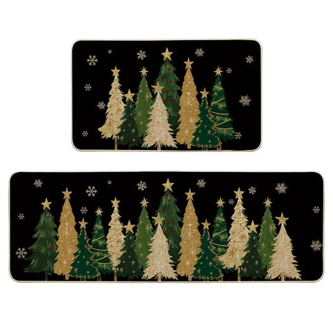 Artoid Mode black snowflakes mats 17x29 protect floors with festive style