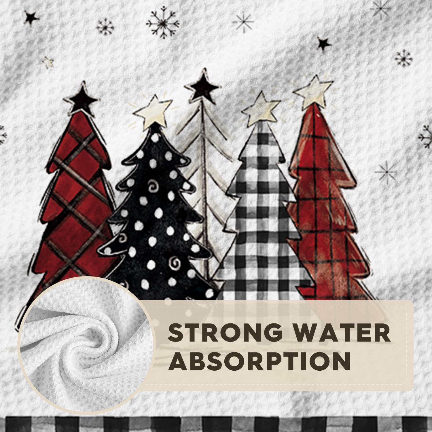 Artoid Mode Black Xmas Tree Snowman towel helps clean with less chemicals