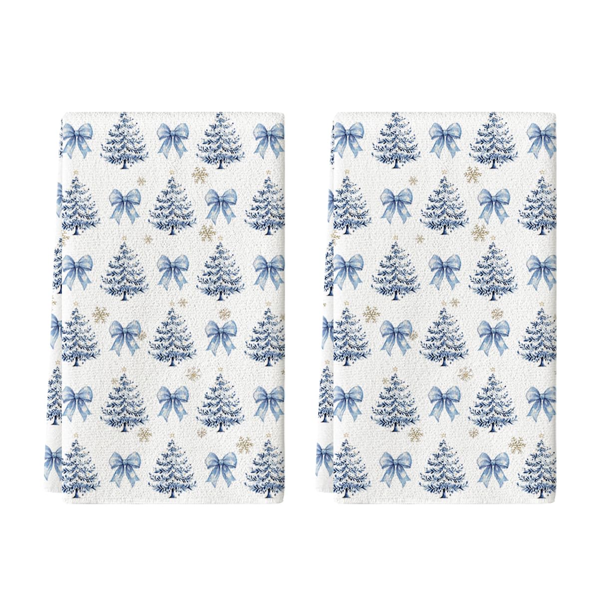 Artoid Mode blue bowknot towel close-up—ultra-soft fibers for safe cookware drying.