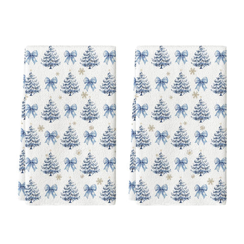 Artoid Mode blue bowknot towel close-up—ultra-soft fibers for safe cookware drying.