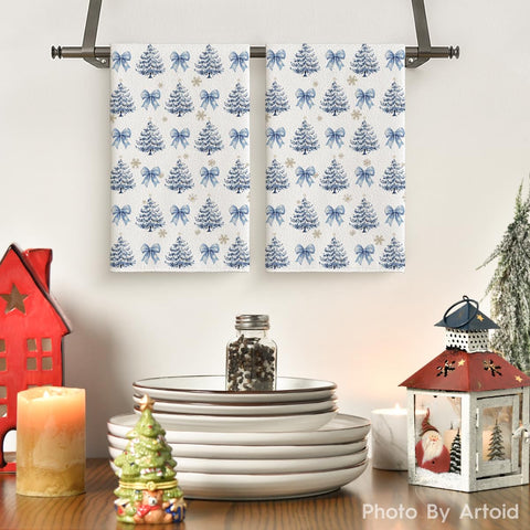 Artoid Mode blue bowknot towel folded to show 18x26 inch size for daily use.