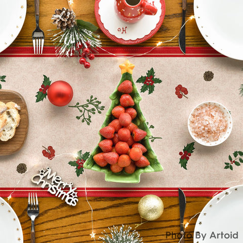 Artoid Mode bright holiday decor enhances kitchen and dining spaces with vibrant color.