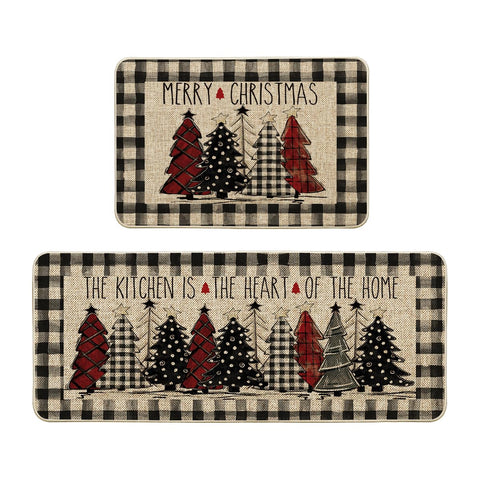 Artoid Mode buffalo plaid Christmas mats 24x35 protect floors and add festive style.