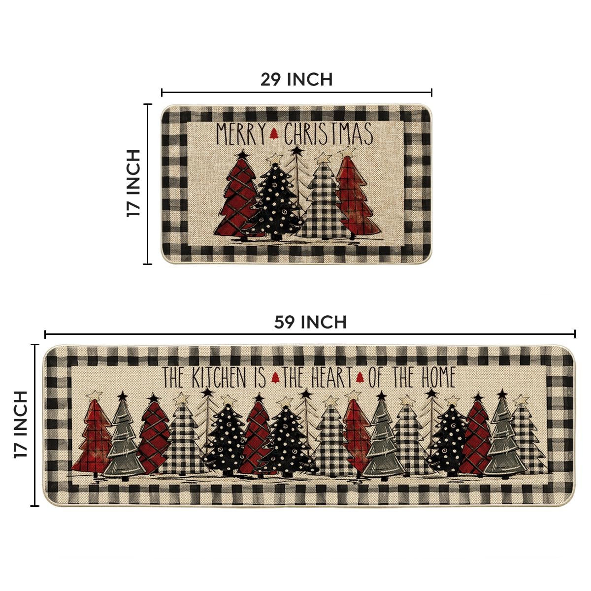 Set of two mats ideal for entryways, kitchens, and decor spaces with seasonal charm.