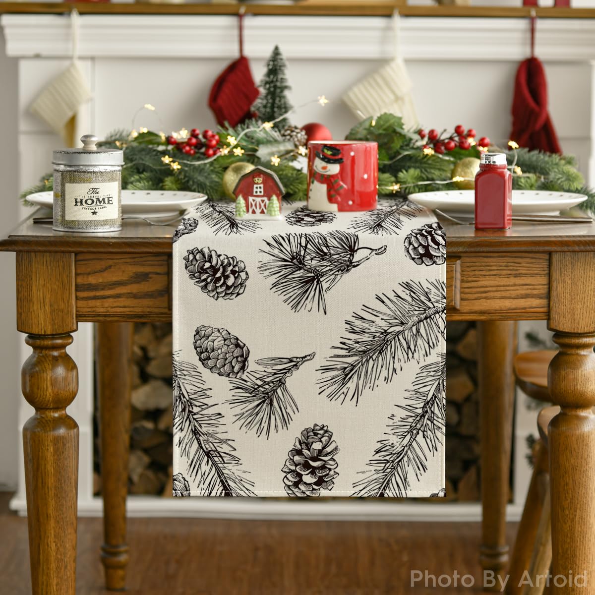 Artoid Mode christmas leaves table runner brightens seasonal gatherings