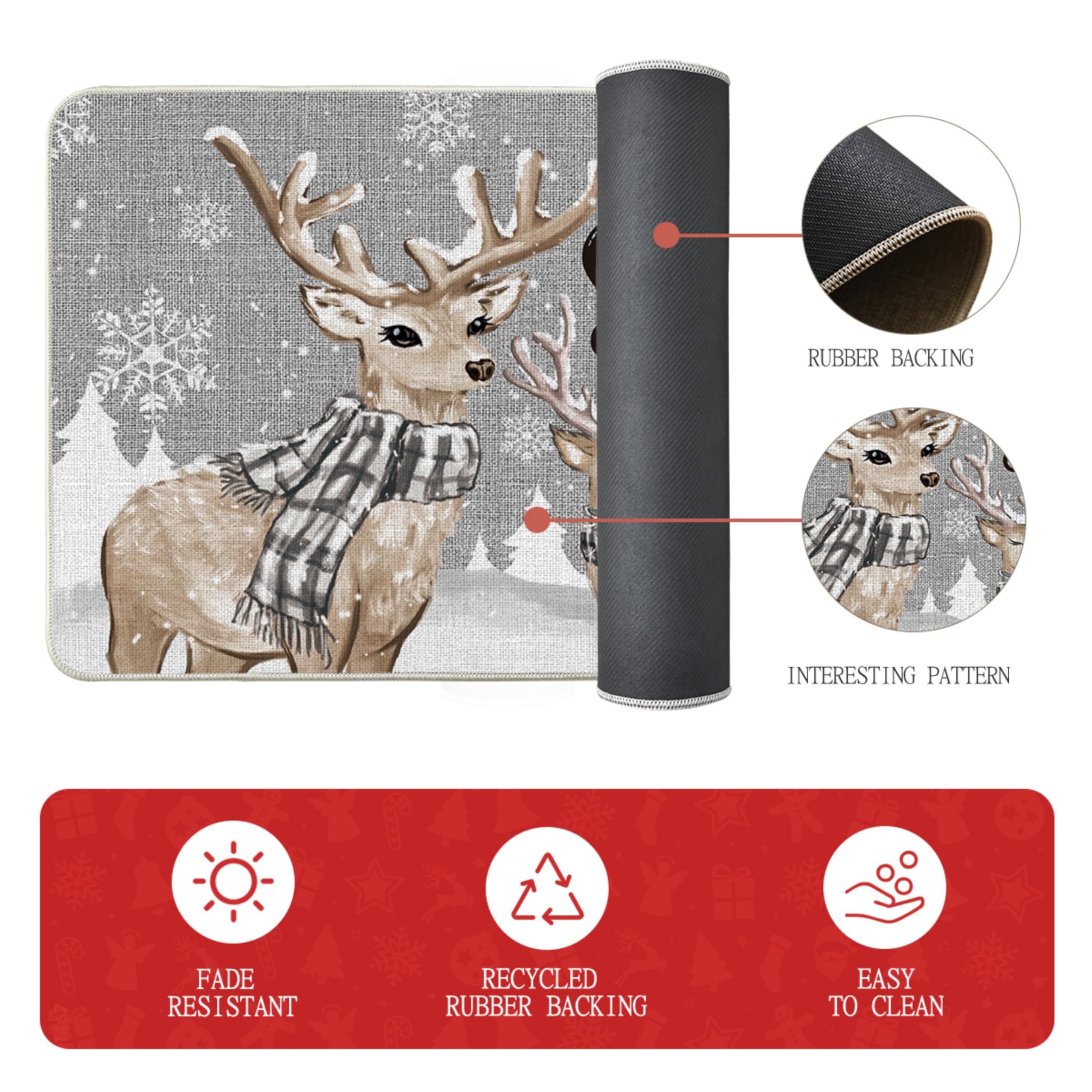 Artoid Mode christmas mat design adds seasonal cheer to entryways and dining areas.