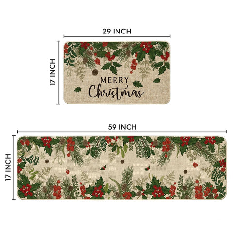 Artoid Mode Christmas pattern kitchen mat 17x29 adds festive flair and quick cleaning
