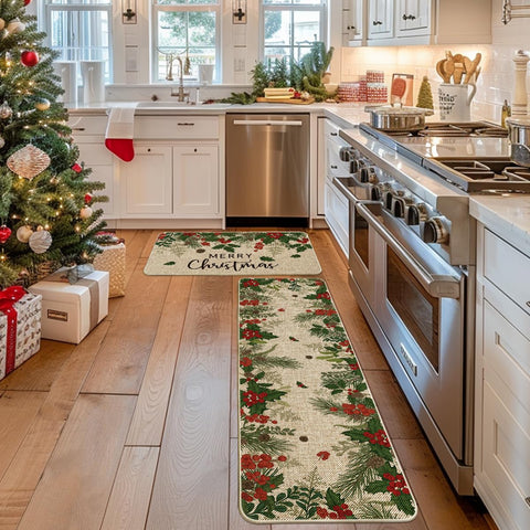 Artoid Mode Christmas pattern kitchen mat 17x59 brings seasonal style to floors