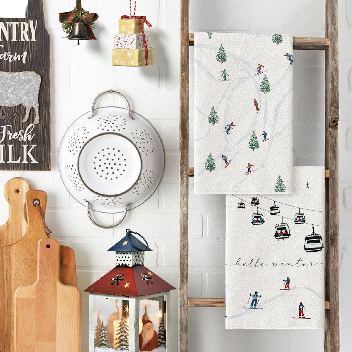 Artoid Mode Christmas snow design towel adds seasonal flair while handling spills.