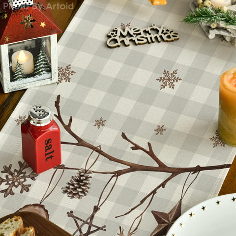 Artoid Mode Christmas table decor with merry pattern enhances ambiance