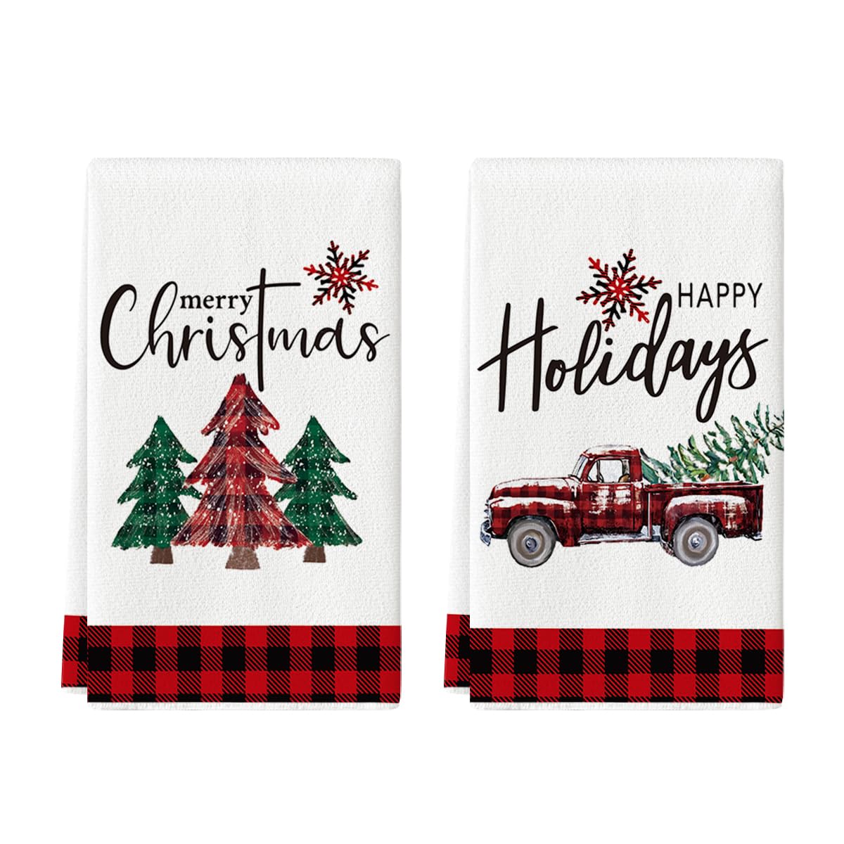 Artoid Mode Christmas Trees towel with festive pattern for drying and decor.