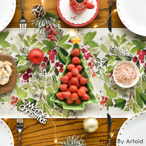Artoid Mode colorful holiday runner withstands everyday use and gatherings.