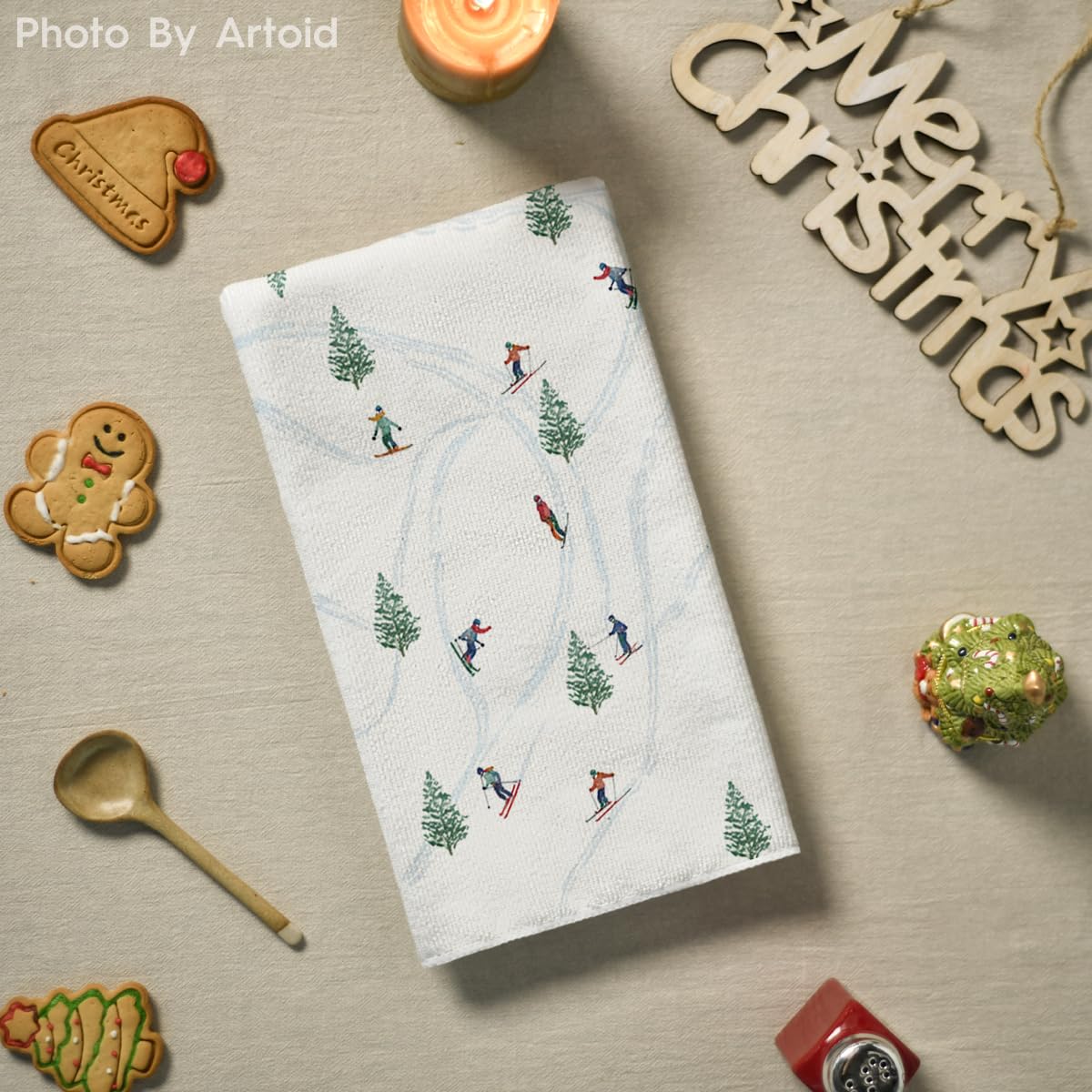 Artoid Mode colorful pattern towel brightens kitchen while absorbing moisture.