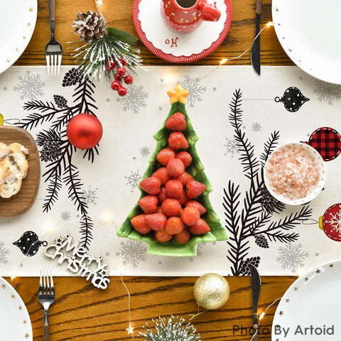 Artoid Mode colorful pattern table runner complements daily meals and celebrations.