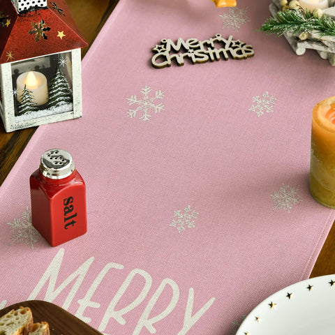 Artoid Mode colorful pink table runner enhances kitchen decor for everyday use.