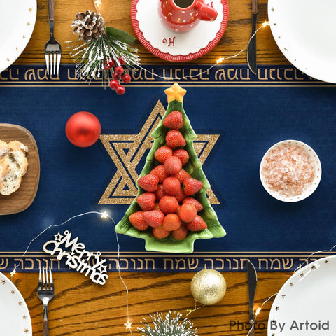 Artoid Mode colorful table runner adds durable surface protection during meals