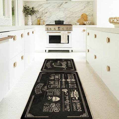 Artoid Mode decorative entryway mats complement dining and living areas.