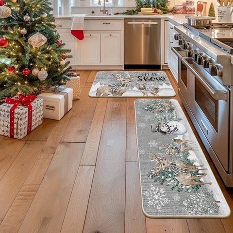 Artoid Mode deer tree let it snow 24x59 mat fits larger spaces for seasonal decor.