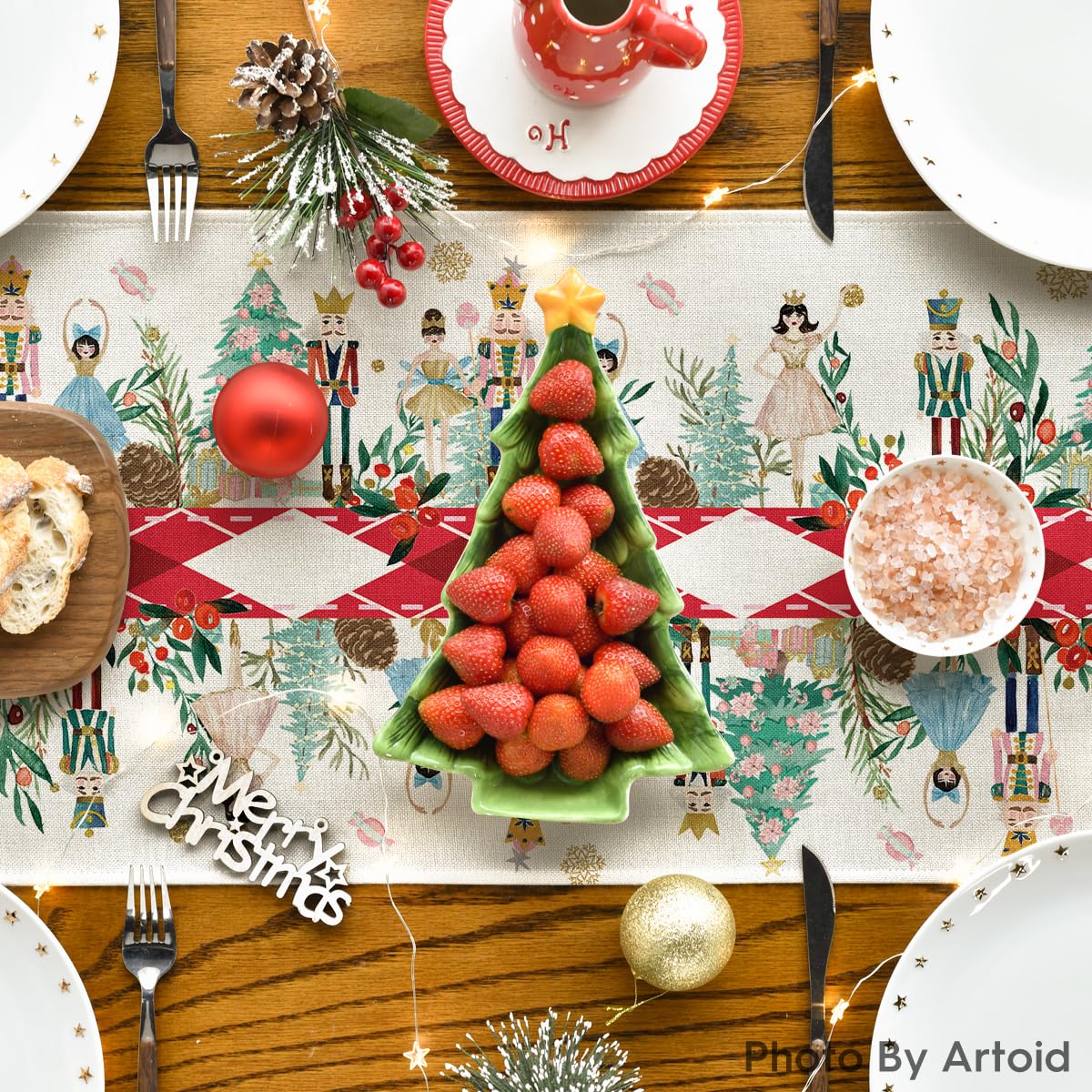 Artoid Mode Durable Polyester Table Runner withstands regular use and washing.