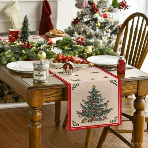 Artoid Mode durable polyester table runner adds long-lasting protection on surfaces during gatherings.