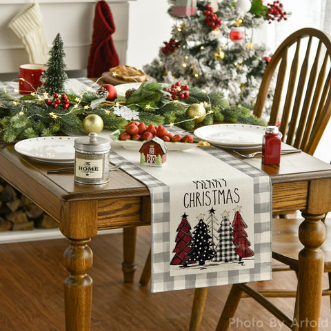 Artoid Mode durable polyester table runner protects surfaces during meals.