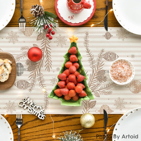 Artoid Mode Easy-care polyester table runner resists shrinking and fading.