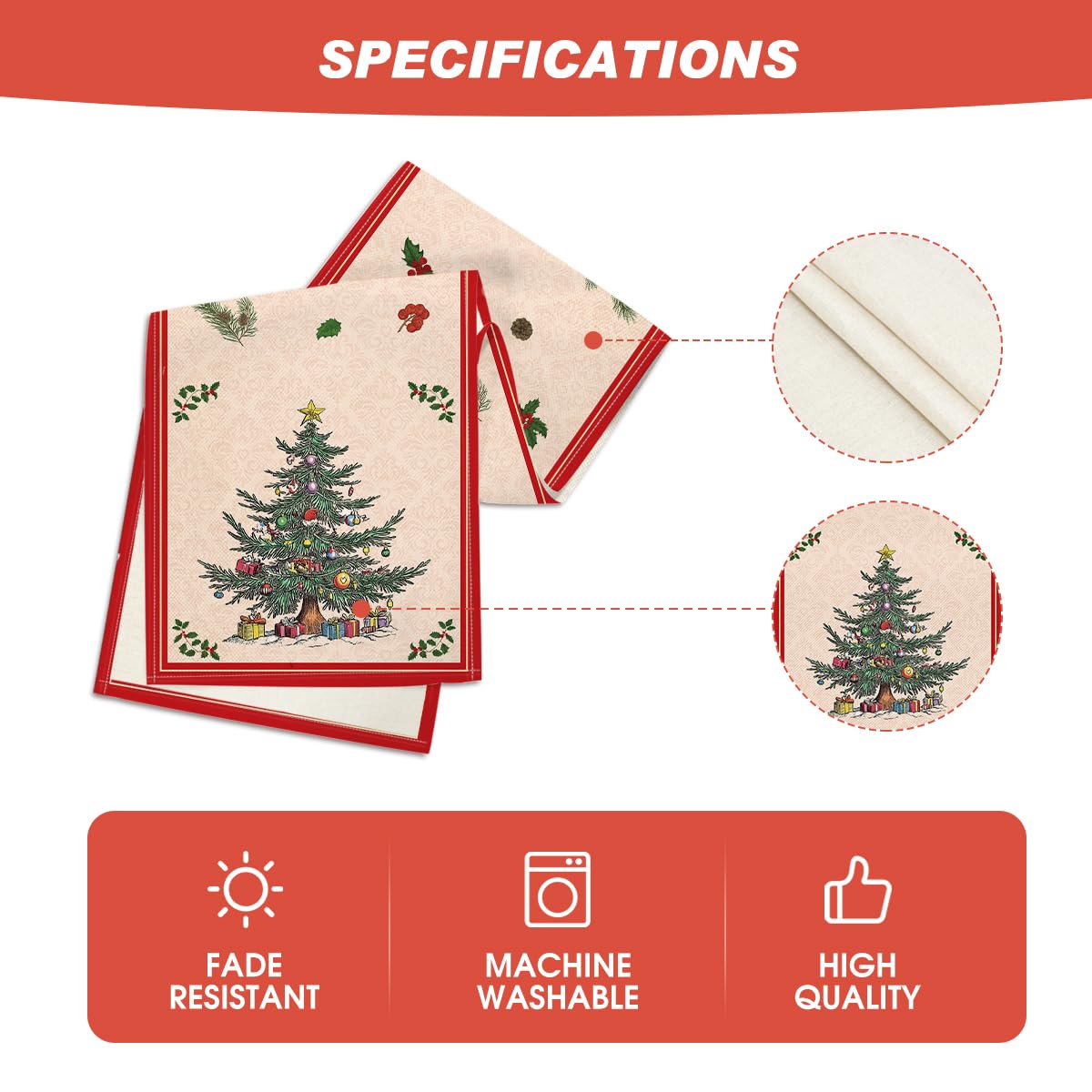 Artoid Mode easy care table runner is machine washable and quick drying for busy homes.