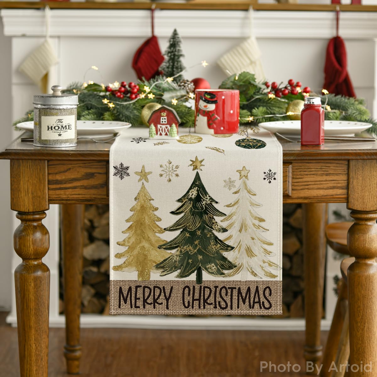 Artoid Mode easy-clean table runner protects surfaces