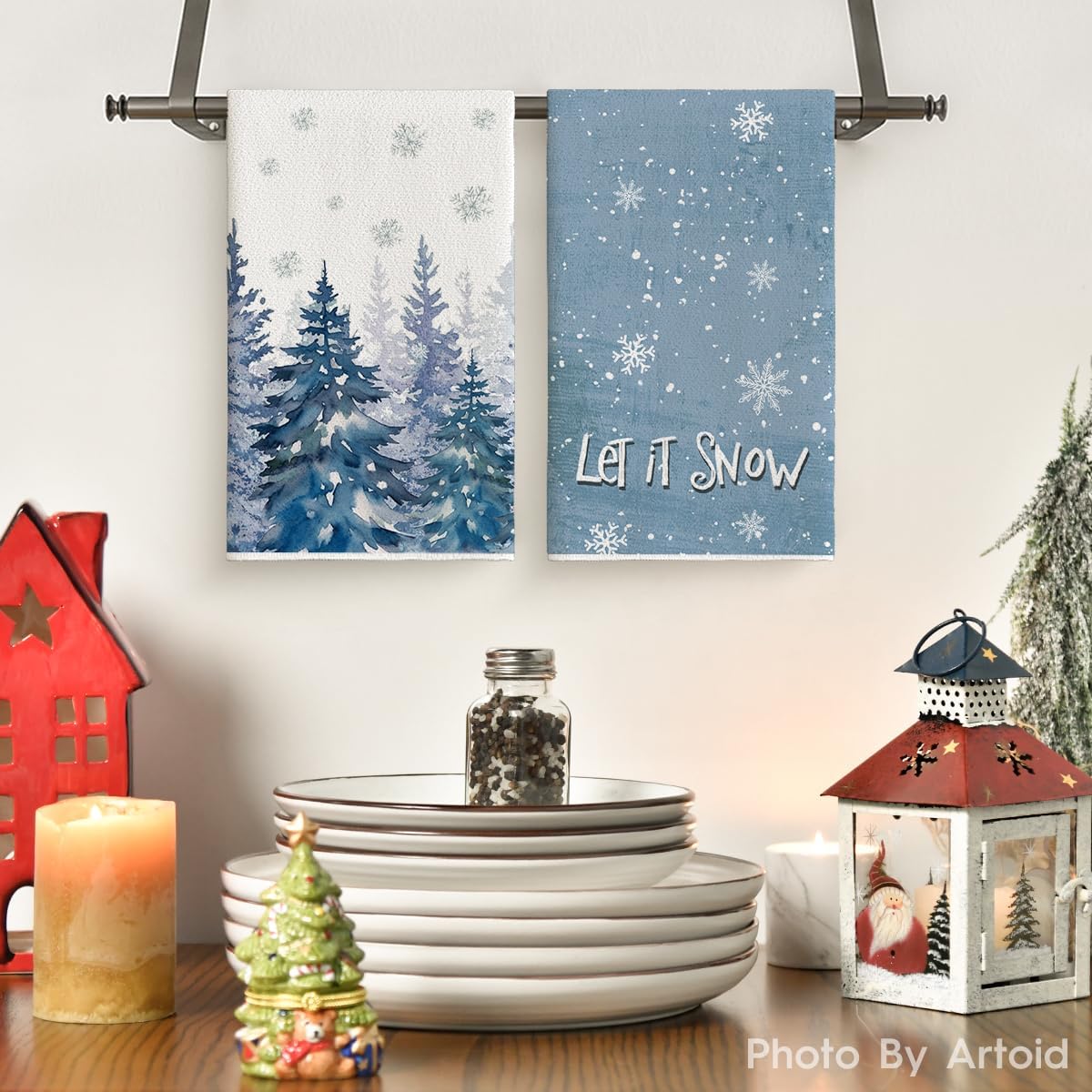 Artoid Mode farmhouse holiday towels absorbent for daily cleaning