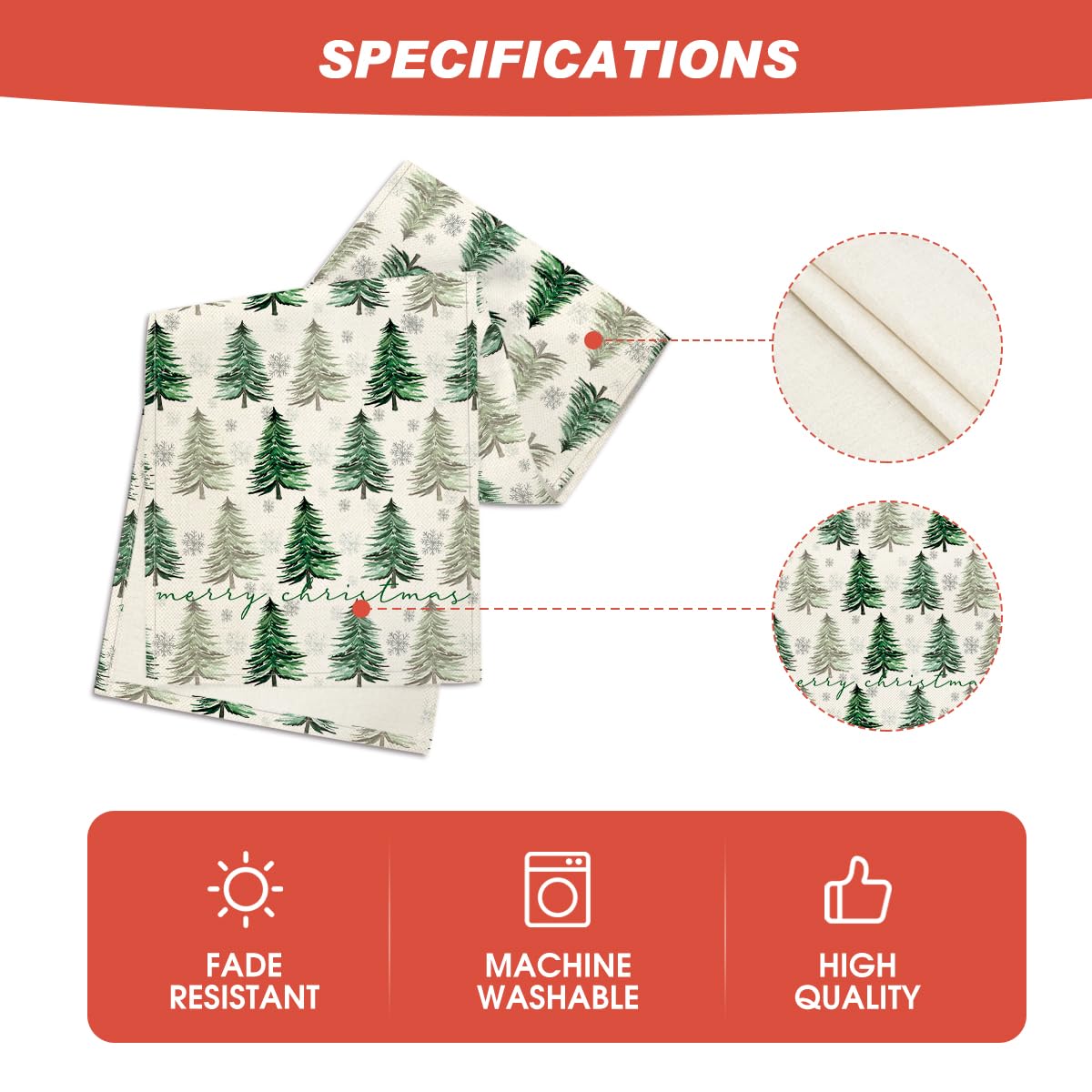 Artoid Mode Xmas Trees Snowflake table runner adds vibrant seasonal decor.