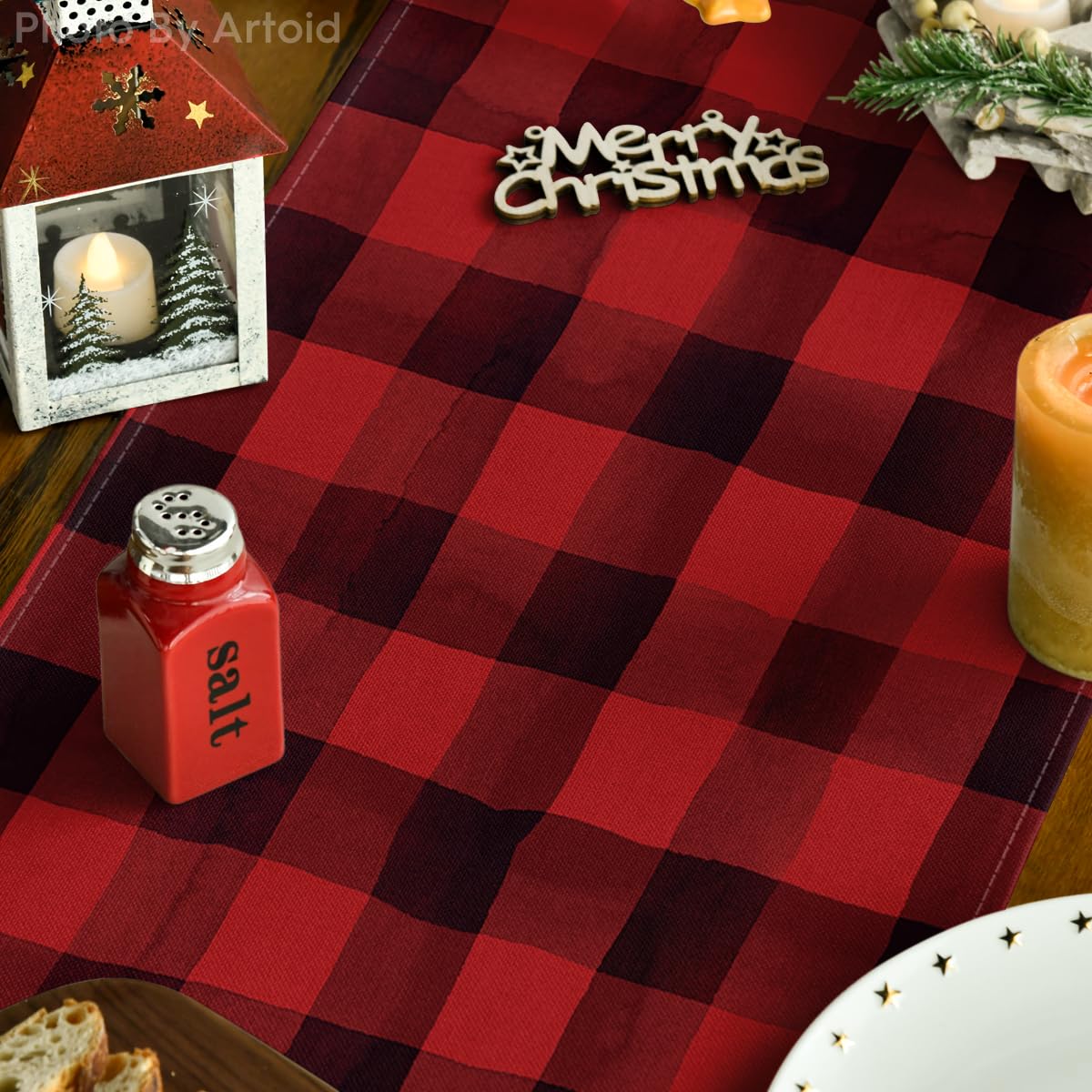 Artoid Mode festive dining setup with table runner on holiday table