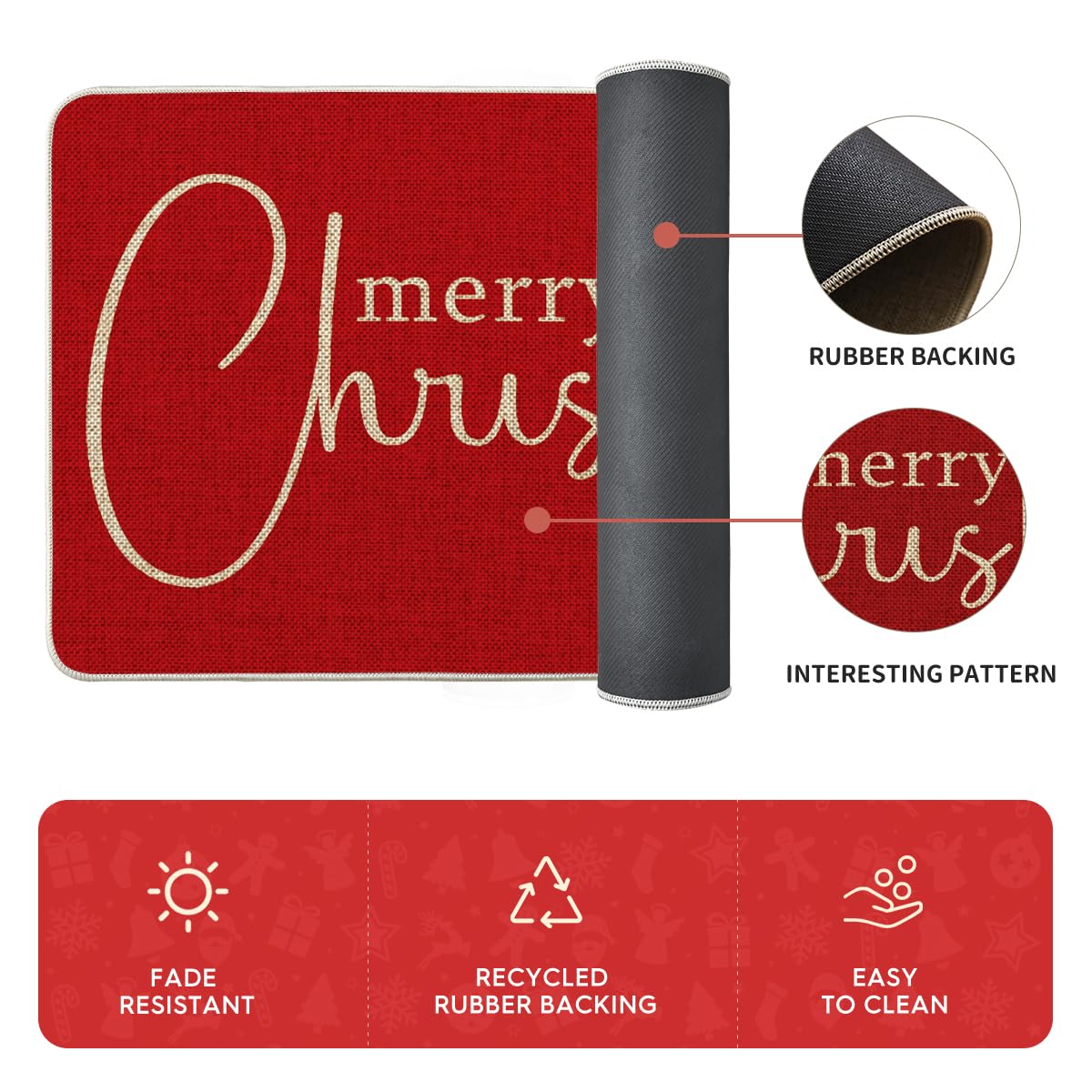 Artoid Mode festive small mat for entryways or counters.