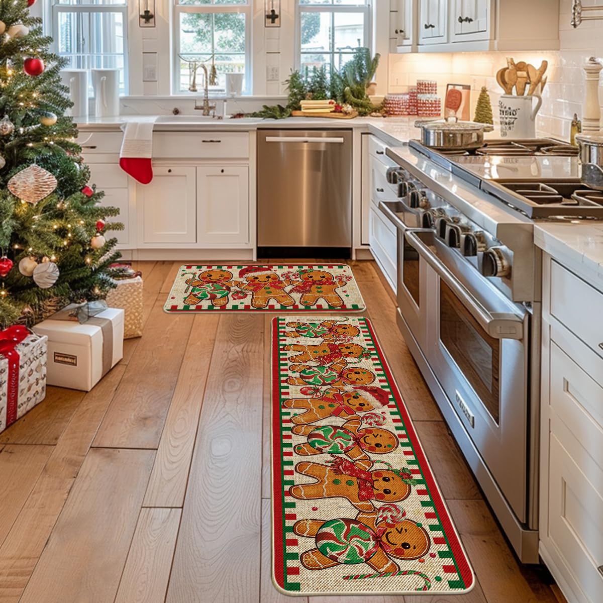 Artoid Mode kitchen mat shows non-slip rubber backing for stability