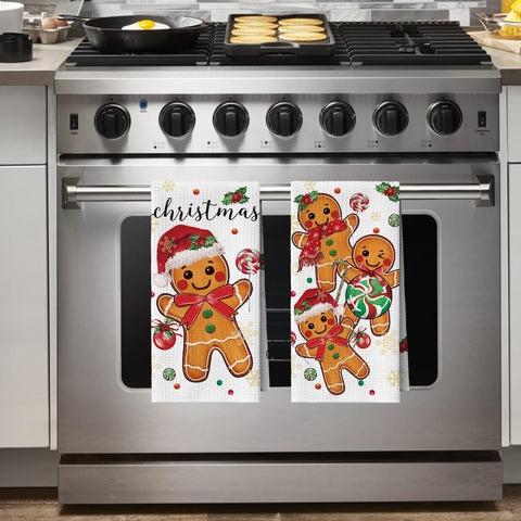 Artoid Mode Gingerbread Candy kitchen towel beside a clean countertop.