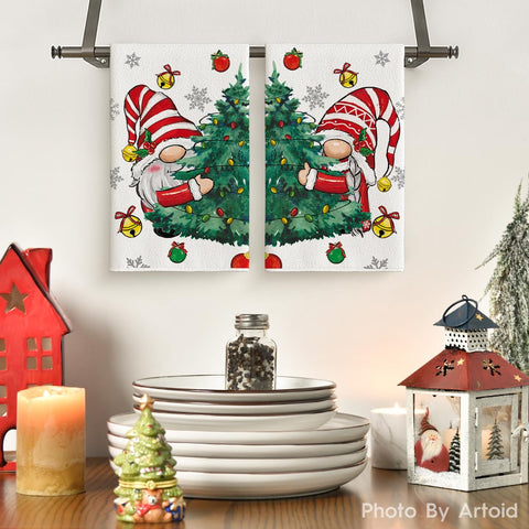 Artoid Mode gnomes towel pattern on display adds seasonal decor and daily drying.