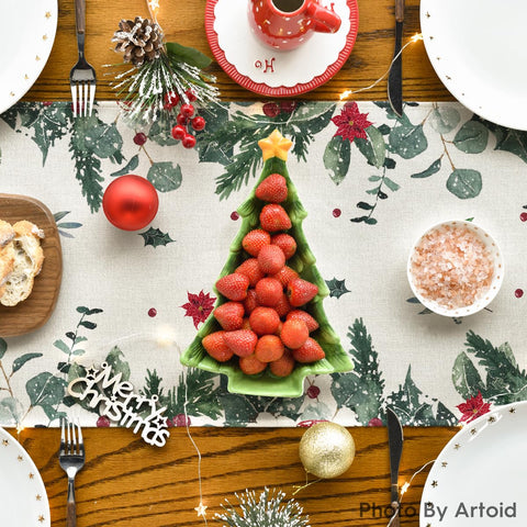 Ideal for winter dinner tables, creating a festive centerpiece without bulk.