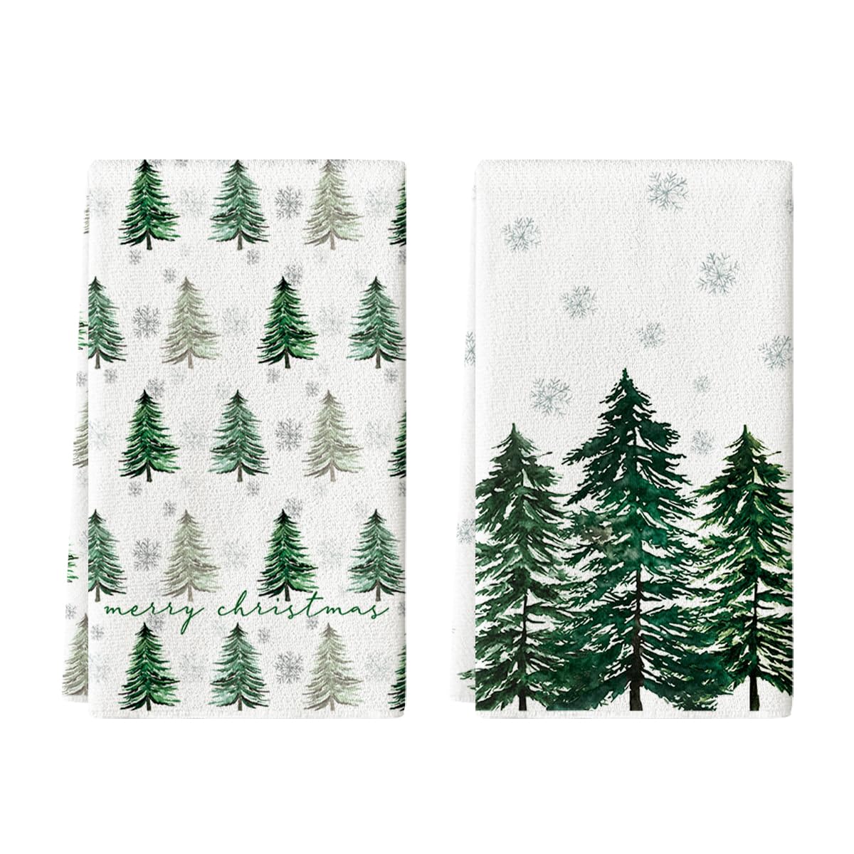 Artoid Mode green Xmas tree kitchen towel, quick-dry for busy holiday kitchens.