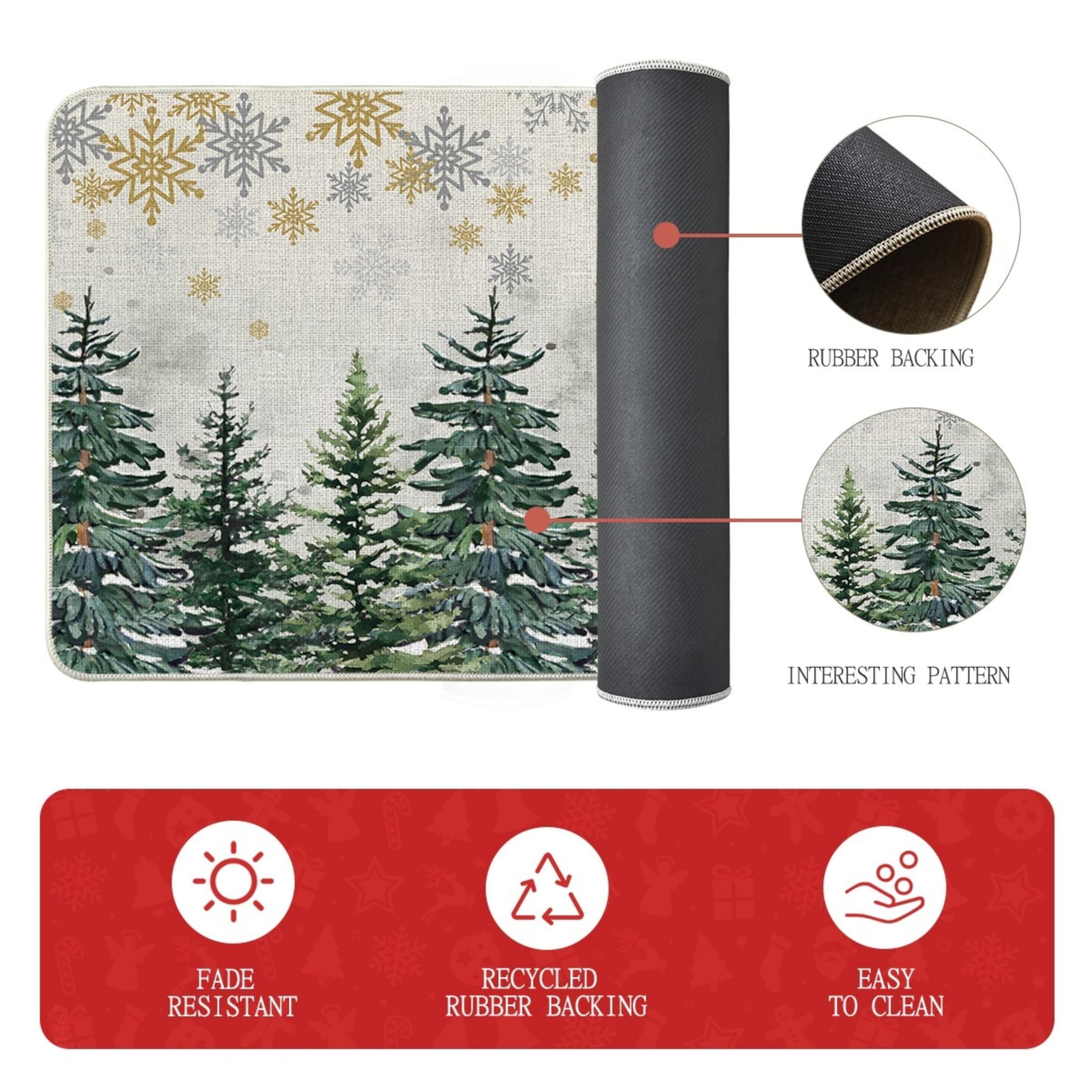 Artoid Mode holiday decor mat set ideal for kitchen, porch, and dining room.