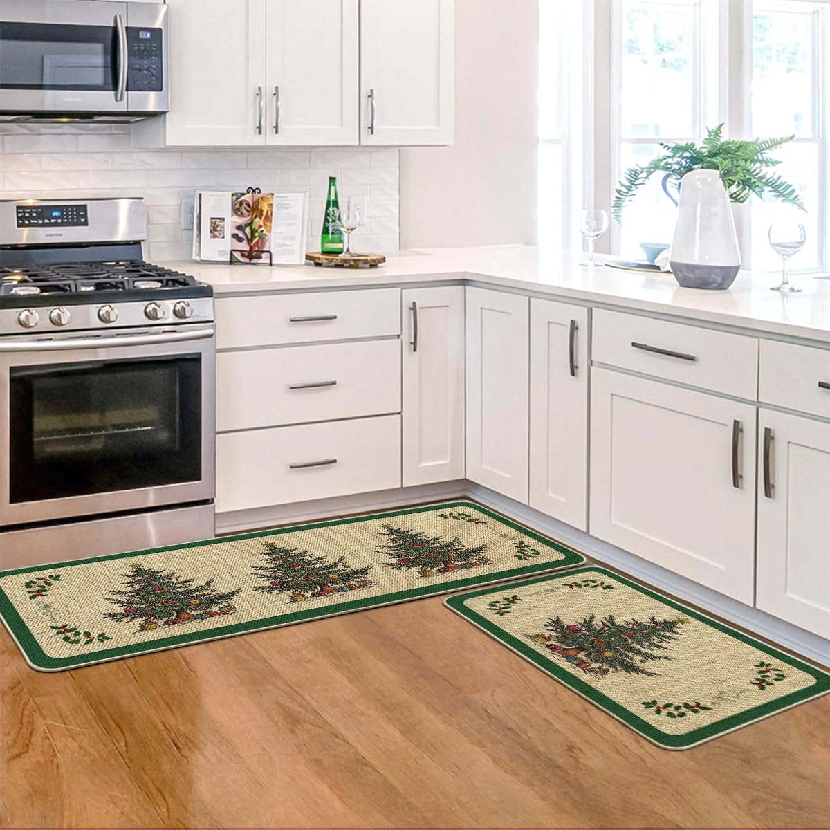 Artoid Mode holiday decor setting demonstrates versatile placement in kitchen, entry, or porch