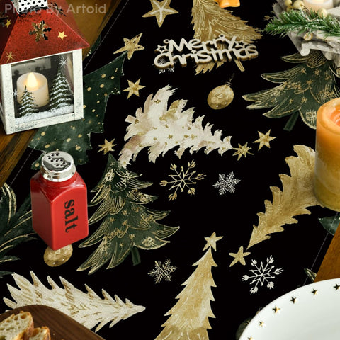 Artoid Mode holiday dining decor with vivid runner design