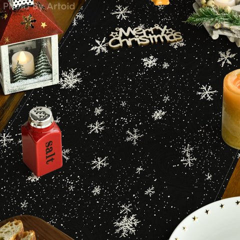 Artoid Mode Snowman Birds Trees pattern enhances tablescape during winter gatherings.