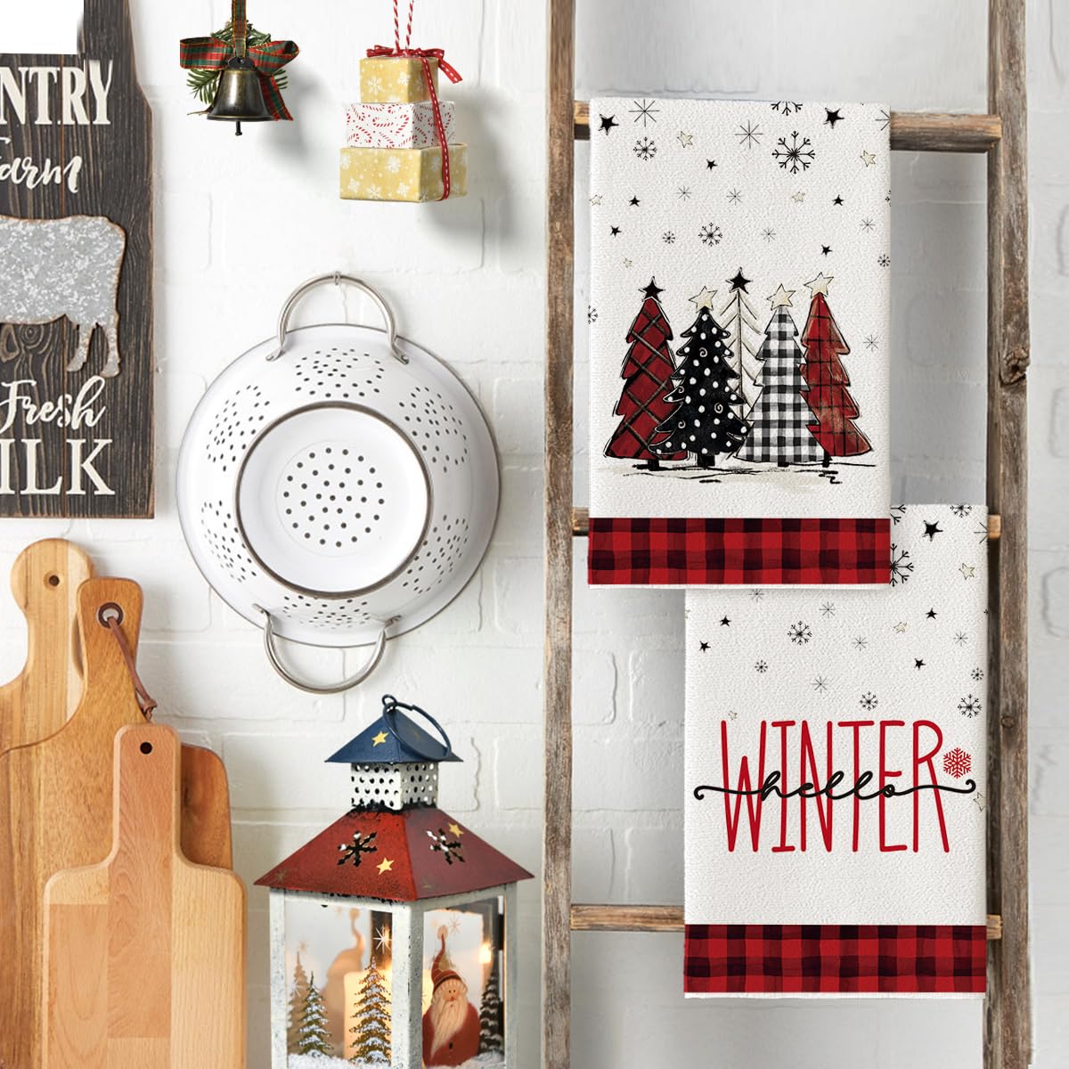 Artoid Mode holiday towels add festive charm to everyday drying tasks.